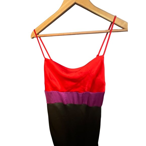 Colorblock Strappy Midi Dress By Express - XS - Red Pink‎ & Black NWOT - Picture 3 of 5
